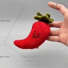 Internet Celebrity Style Creative Vegetables & Daring Food Shaped Plush Keychain Doll For Decoration And Accessory - Red - View 3