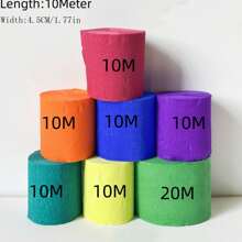 7 Piezas 80 Metros Guirnalda De Papel Crepé De Decoración Para Fiesta - color retro - Ver 2