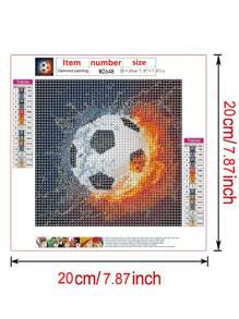 Conjunto De Pintura Diamante Diy Paisagem Futebol Água E Fogo Decoração De Casa Presente 20x20cm Sem Moldura