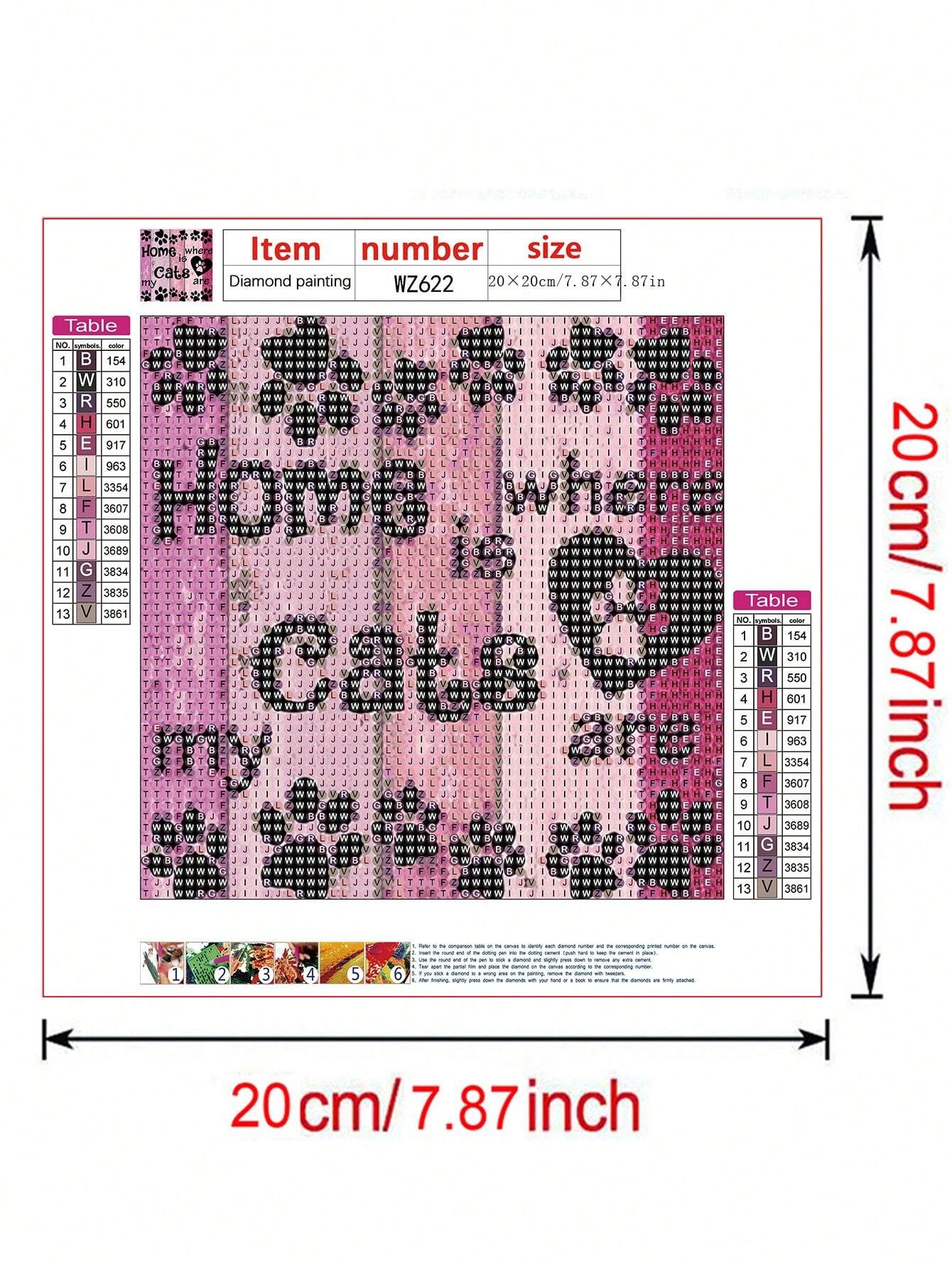 Cat Paw Print English Diy Diamond Painting, Scenic Art Home Gift