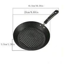 26cm圓形牛排煎鍋，鑄鐵不粘鍋，牛排煎鍋，不粘平底煎鍋，鬆餅早餐模具鍋，煎鍋