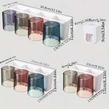 1pc Wall Toothbrush Holder, Wall-Mounted Storage Box, Punch-Free Toothbrush Organizer Shelf, Bathroom Accessories, Home Decor, Furniture For Home - Multicolor - View 2