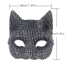 1pc Diamond Studded Masquerade Mask Prank/Cosplay Party Dress Up Prop - Silver - View 6