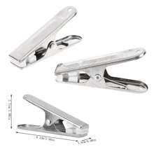 4pcs Stainless Steel Clothespins, Multifunctional Laundry Pegs For Home Use - Silver - View 7