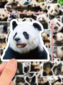 50 Hoa Gấu trúc Hình dán Internet Hình dán Ốp lưng & bao da điện thoại Máy tính xách tay Mũ sắt của lính Gấu trúc Miếng dán chống thấm nước - Đen và trắng - Xem 3