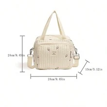 Cute Embroidery Bear Diaper Bag, Stylish Shoulder & Crossbody Bag For Girl Moms, Practical Maternal And Child Backpack - Beige - View 3