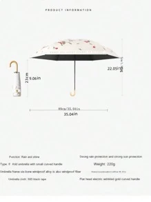 COMPACT Travel Umbrella - Lightweight Portable Mini Compact Umbrellas Windproof Small Parasol Umbrella Tiny Hook Design Perfect For Purse Women Kids - Multicolor - View 2