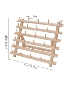 線圈存儲架30個卷筒可摺疊木線架立架刺繡機diy卷線組織者縫紉線架立架架座 - 杏色 - 查看 2