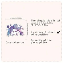 50pcs Holographic Laser Outer Space Luggage Skateboard Laptop Tablet Diy Cartoon Decoration Stickers - Multicolor - View 2