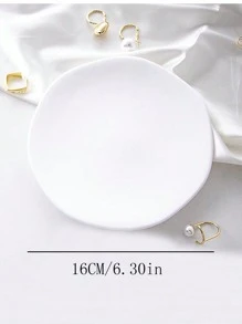 1pc Asymmetric Plate, Cloud Plate, Photo Prop, Photography Decoration, Jewelry Tray, Home Decoration, New Year Gift, Christmas Gift, Men's Gift, Women's Gift - White - View 8