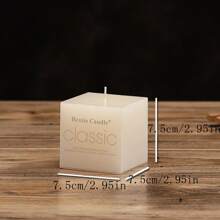 Vela Cuadrada Grande Blanca Marfil Para Cumpleaños, Boda, Decoración Del Hotel - Albaricoque - Ver 1