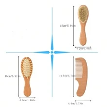 3pcs Baby Wool Brush Set Children's Hair Wash Brush Wooden Comb Massage Comb Baby Hair Wash Comb Bath God Tool