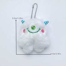 1pc Cute Plush Little Monster Pendant, Colorful  Keychain Doll, Random Color - Multicolor - View 8