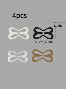 8 chiếc kẹp dây áo ngực hình chuồn chuồn, khóa dây áo ngực vô hình chống trượt, phù hợp với đồ lót nữ, màu ngẫu nhiên - 8 mảnh hoa văn màu đen - Xem 6