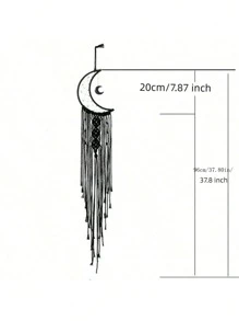 1入組流蘇裝飾織物壁掛波西米亞月亮形狀掛飾傢居
