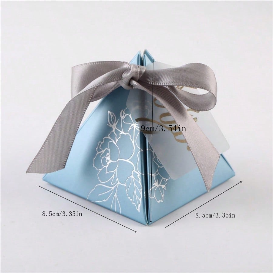 Triangular Candy Box 5 Randomly Colored Triangular Wedding Favor Candy Boxes With Refreshing ...
