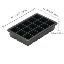 Silicone Ice Cube Tray, Easily Release 15 Square Ice Cubes Per Tray, Reusable, Suitable For Fridge, Chocolate, Baby Food, Juice Back To School