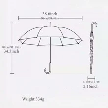 1 件水母透明雨伞，浪漫透明雨伞创意可爱自动长柄雨伞，生日礼物圣诞礼物 - 無色 - 查看 2