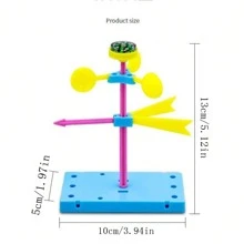 Assembling Miniature Windmill Model Kit With Weathervane, Compass, And Anemometer Set - Multicolor - View 2