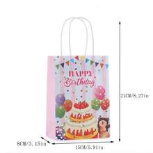 7pcs Creative Cartoon Pattern Kraft Paper Bag, Children's Birthday Gift Bag - Multicolor - View 2