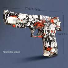 A Toy Pistol With Evil Spirit Knight Printed Skin That Can Simulate Manual Shell Throwing And Shooting, Using Sponge Soft Bullets For Firing, Outdoor Toy - Multicolor - View 6