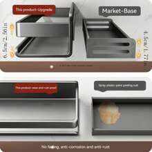 1pc Gunmetal Gray Kitchen Rack, Wall Mounted Seasoning Storage, No Drill Spice Rack Organizer For Home - Gun Gray - View 6