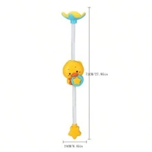 1pc Baby Bath Shower Toy, Electric Duck Sprinkler With Waterproof Function, Battery Operated Water Spray Toy With Suction Cup For Bathtub Play