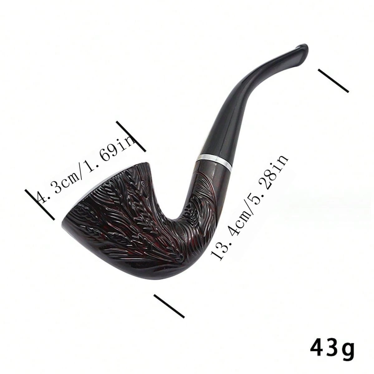 Resin Pipe With Bell Shape And Carving Of Rice In Iron Pot On The Head