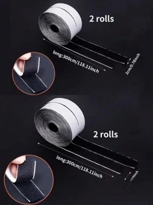 1 卷强力双面粘性钩环，用于固定窗帘、纱窗、汽车垫和自粘条 - 白色 - 查看 4