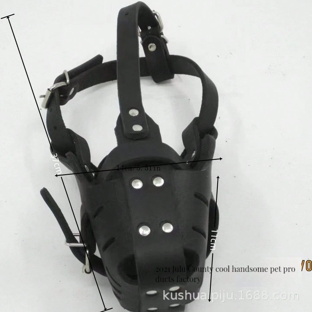 Medium-Size Cowhide Dog Muzzle For Horses, Golden Retrievers ...