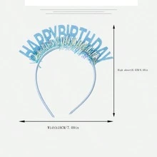 5pcs New Birthday Headbands With Shiny Gold Dust, English "Happy Birthday" Lettering For Party Decorations And Atmosphere - Multicolor - View 2