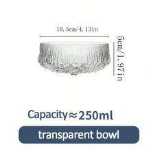 Glass Dessert Bowl Set With Crystal Bird's Nest And Plate. Perfect For Breakfast And Salad. - Multicolor - View 9