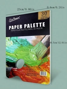 100gsm 30 Sheets Disposable Dual-Sided Watercolor & Oil Painting Color Mixing Paper Book - Black - View 2