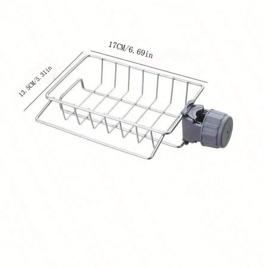 Stainless Steel Faucet Storage Rack For Kitchen Sink, Dishwashing