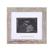 1入組伯賽利白色復古風格嬰兒聲波照片相框，懷孕公告禮物，配以金色和銀色文字墊，適用於準備當父母的人，嬰兒淋浴，性別揭示派對，嬰兒護理室裝飾 - 做舊白 - 查看 8