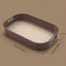 Imitation Wood Grain Tray For Home, INS Style Tea Cup Plate, Nordic Plastic Dinner Plate For Fruit, Combination For Tea Cup Tray - one-size - View 6