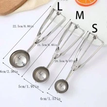 1 pieza Duradero Cucharada para helado de acero inoxidable - Perfecta para servir helado, frutas y talla grande - 3 tamaños disponibles