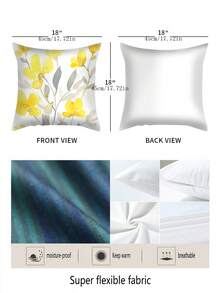 4pcs Super Soft Decorative Throw Pillow Covers With Fresh And Simple Green Leaves Design, Suitable For Car, Home Decoration, Bedroom, Living Room, Sofa - Multicolor - View 2