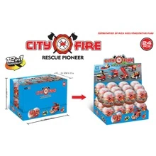 12/24PCS Fire Truck Building Blocks Surprise Egg Toys, Collecatble And Fun Interlocking Construction Toy For Easter Party Gift Exchange, Student Reward Points Gifts Room Decoration