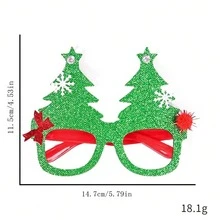 14pcs Random Styles Christmas Decoration Glasses Set Including Hat Headband And Hair Tie - Multicolor - View 2