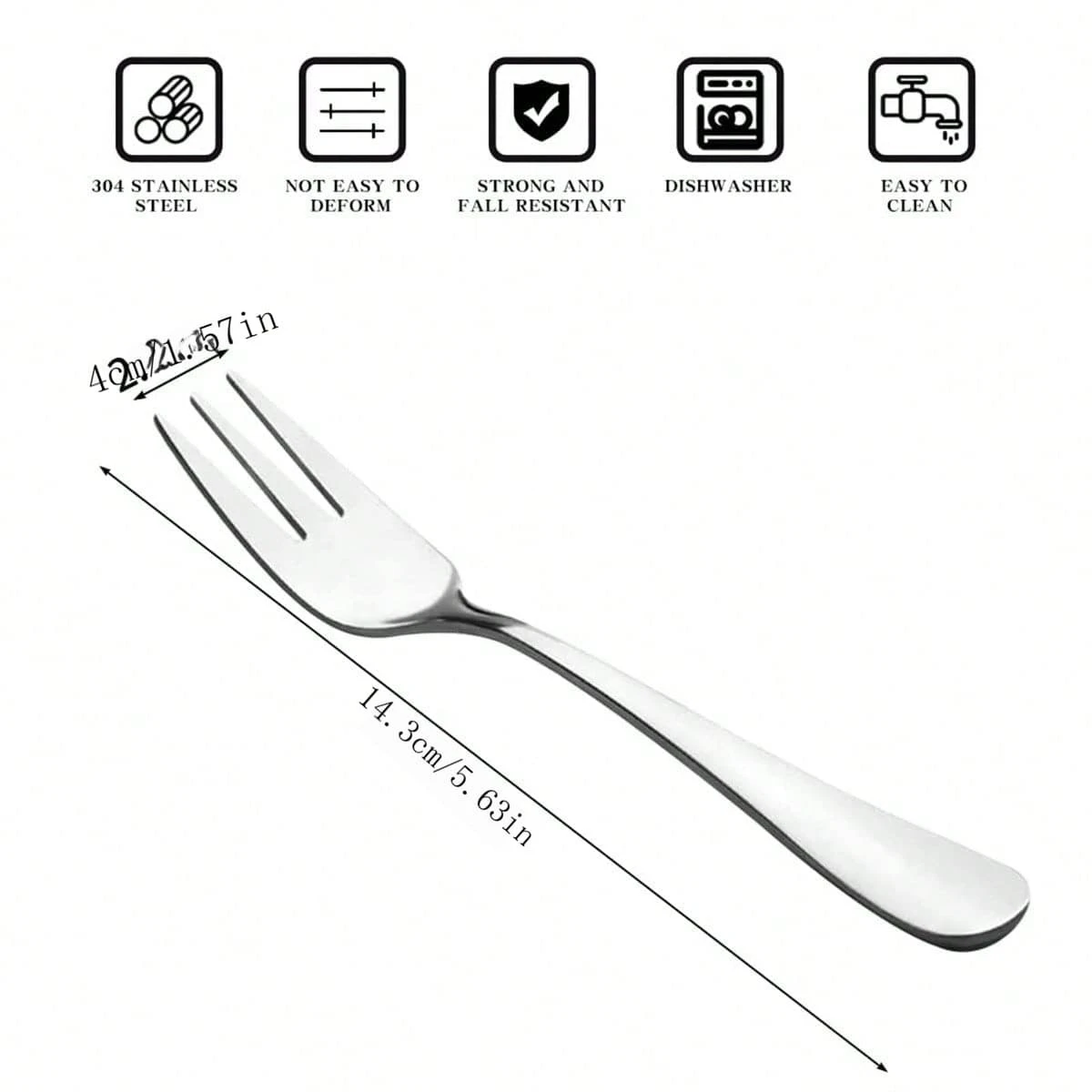 12pcs Stainless Steel ThreeProng Forks And Knives Set For Steak, Cake