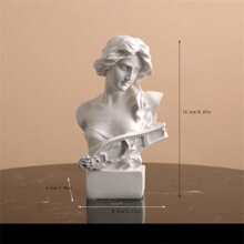 Estatua de resina de figura nórdica griega, decoración de estatuas de medio cuerpo de la mitología griega de David, estatuas de la diosa Artemis y la diosa romana, utilizadas para ejercicios de dibujo, escultura estética y para llenar el espacio en la sala de estar, dormitorio y estudio. - Blanco - Ver 5
