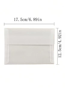 5 piezas Sobres de papel de ácido sulfúrico en blanco, bolsas de sobre de alta calidad 3/B6 con textura translúcida semitransparente de textura suave y sólido en color simple para tarjetas postales, cartas y pequeño almacenamiento - paquete de 5 - Ver 2