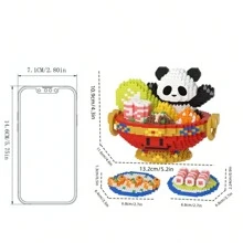 1 Set de Adorables Juguetes de Botella de Rompecabezas de Ensamblaje a Presión con Forma de Criatura de Mascota Panda, Diamante de Olla Caliente, Adecuado para Volver a la Escuela, Año Nuevo, Pascua, San Valentín, Cumpleaños, Regalos Festivos