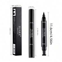 SUAKE Double-Head Eyeliner Pen With Seal, Waterproof, Quick-Drying, Smudge-Proof, Long-Lasting, Fine Tip, Beginner-Friendly, Natural Finish, Black, Suitable For All Skin Tones, Eye Beauty, Tame Girls' Eye Makeup