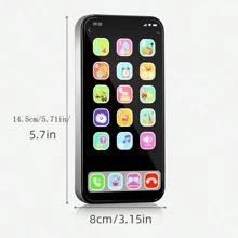 1 件儿童逼真苹果智能手机音乐手机，多模式触摸屏益智玩具，适合男孩和女孩，圣诞节、万圣节、感恩节、生日礼物