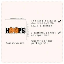 50pcs Basketball Sport Creative Fashion DIY Travel Suitcase, Laptop Decorative Stickers Back To School