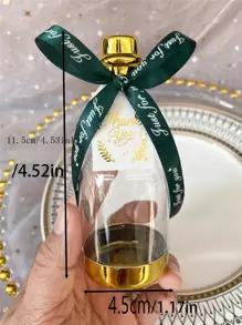 创意透明香槟瓶造型糖果盒带礼盒结婚喜糖盒 - 墨綠色 - 查看 2