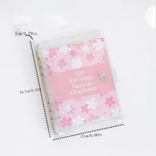 1pc Loose-Leaf Notebook 100-Day Money Saving Challenge Cash Savings (25 Sheets Inner Page Stores 100 Sheets) - Multicolor - View 3