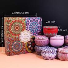 4 支装无烟香薰蜡烛，彩色盒子，燃烧时间长，香味浓郁 - 送给家人和朋友的圣诞礼物 - 彩色 - 查看 1